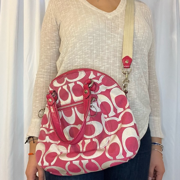 Vintage Y2K Coach poppy monogram pink bag - Picture 6 of 6